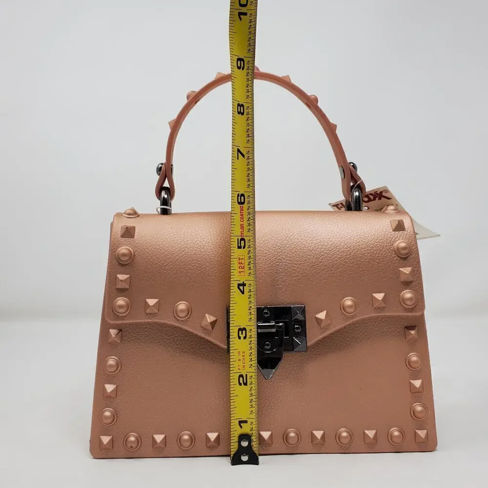Wanted Rose Gold Studded Jelly Handbag NWT Rockstud Edgy Moto Y2K Punk